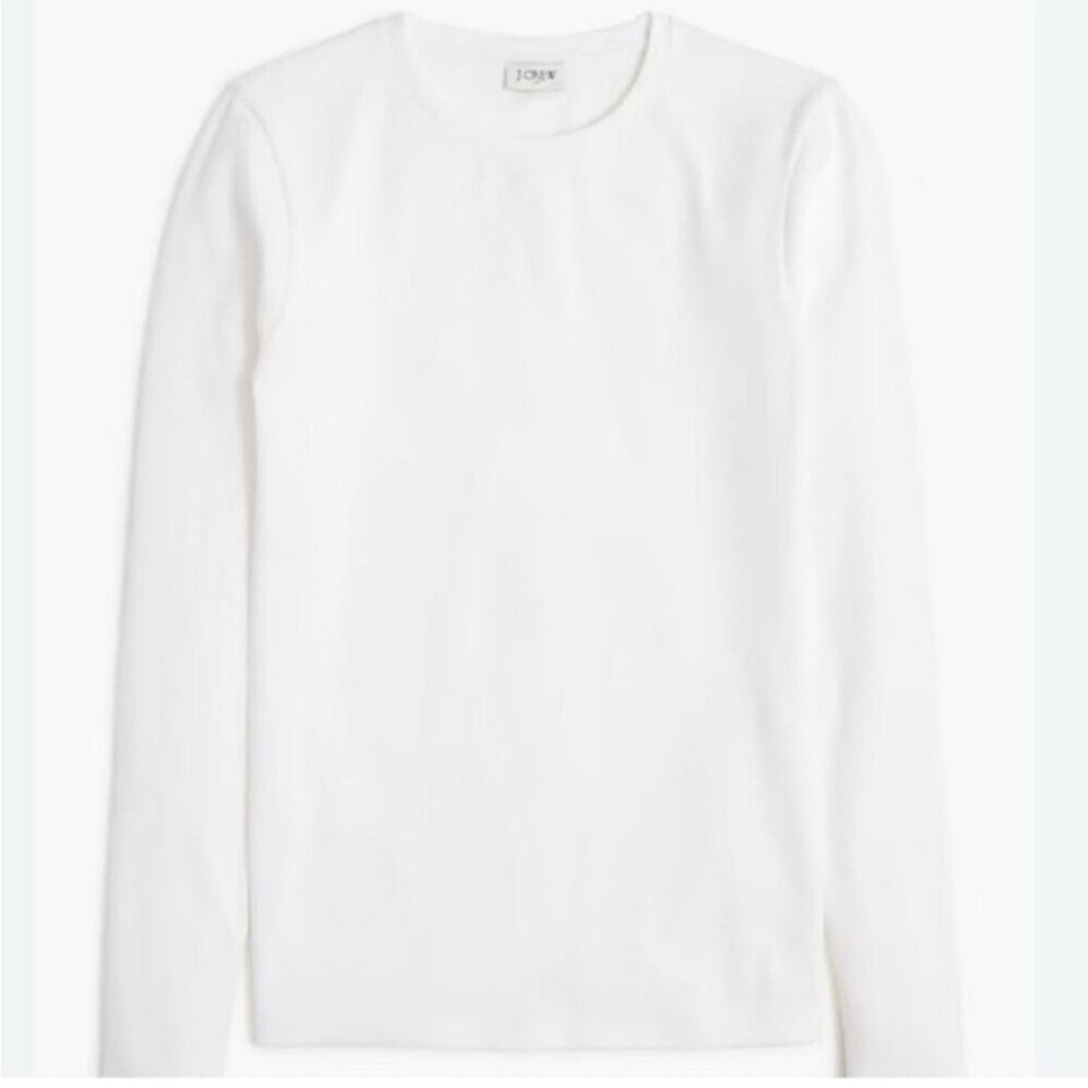 J Crew Factory Long-sleeve ribbed everyday tee in white plus‎ size 2X NWT CA961